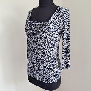 Michael Kors Print Top Long Sleeve Cowl Neck Size P/M Great Condition